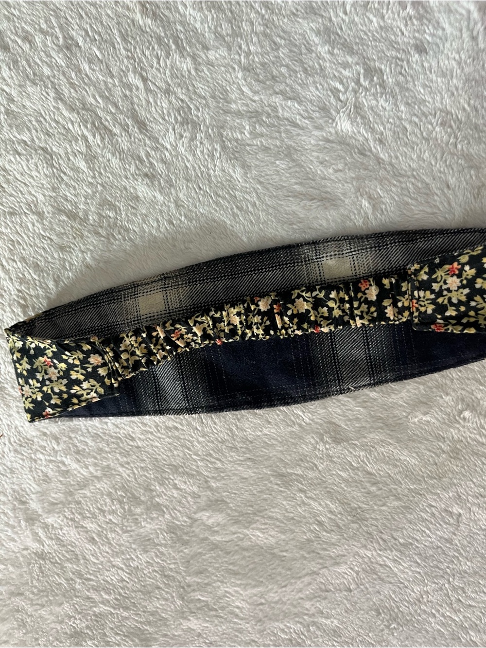 Kids Reversible Headband Unisex Girls Flannel & Floral Wide Fabric with Elastic